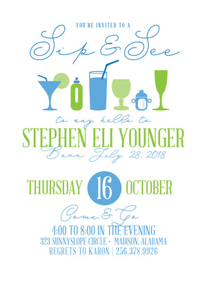 Sip and See Shower Invitation