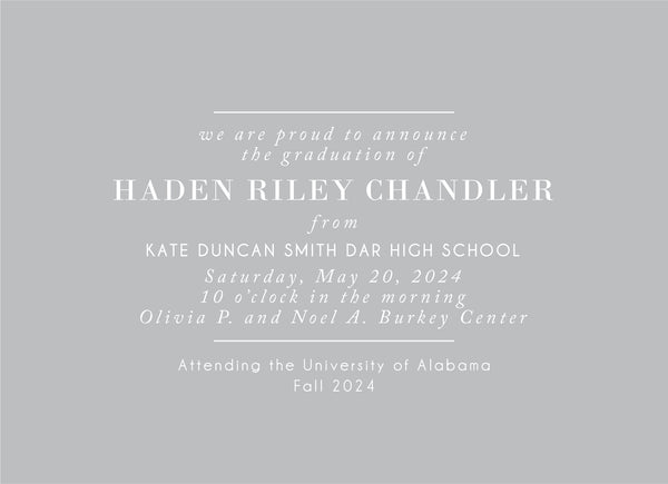 Riley Graduation Announcement - Salt + Paperie