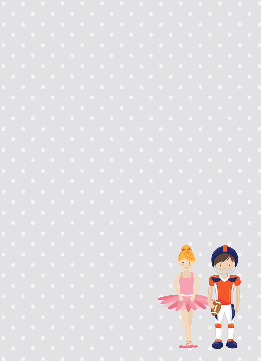 Touchdowns or Tutus Gender Reveal Invitation