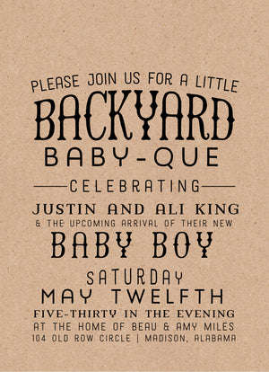 Backyard Babyque Shower Invitation