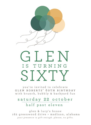Blown Away Birthday Invitation - Green
