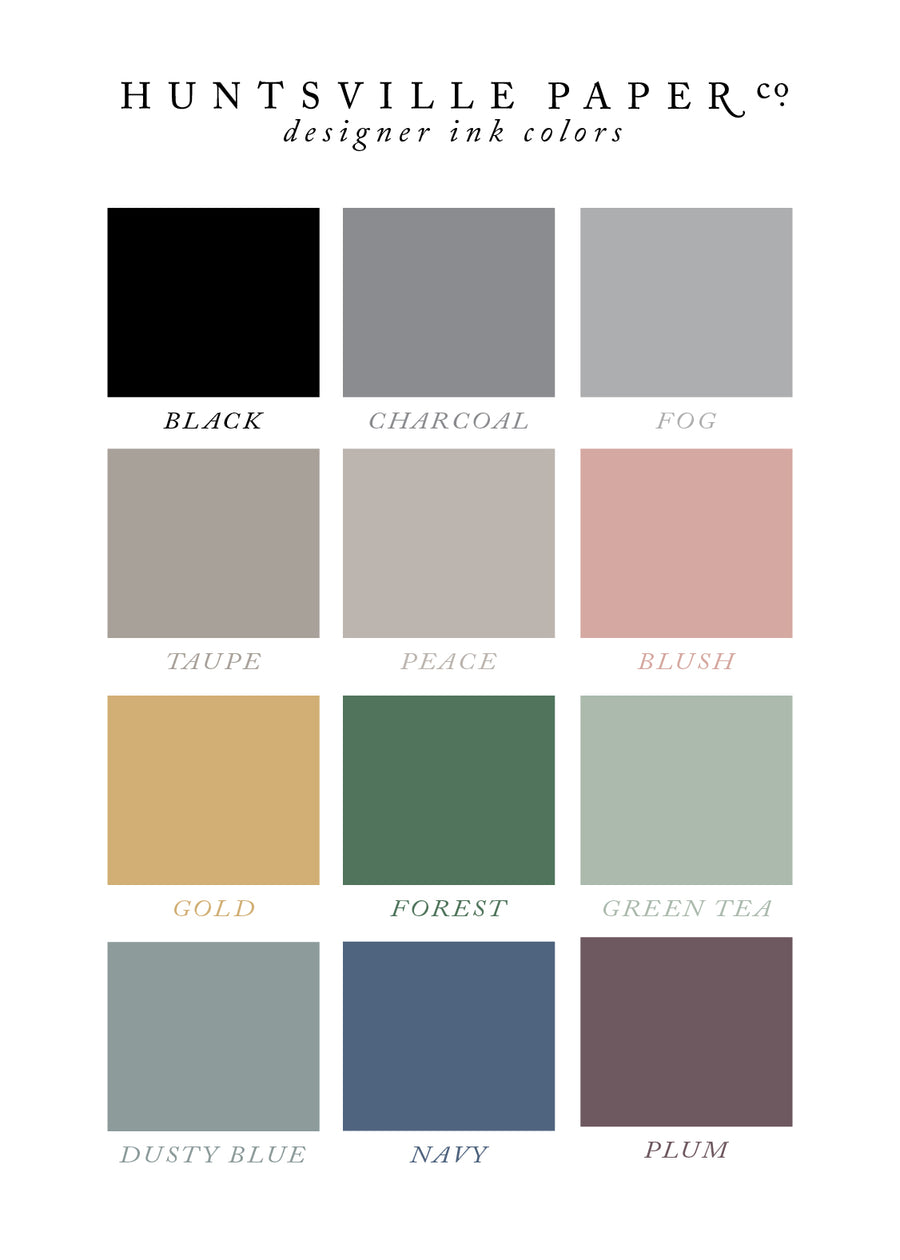 Ink Sample Chart